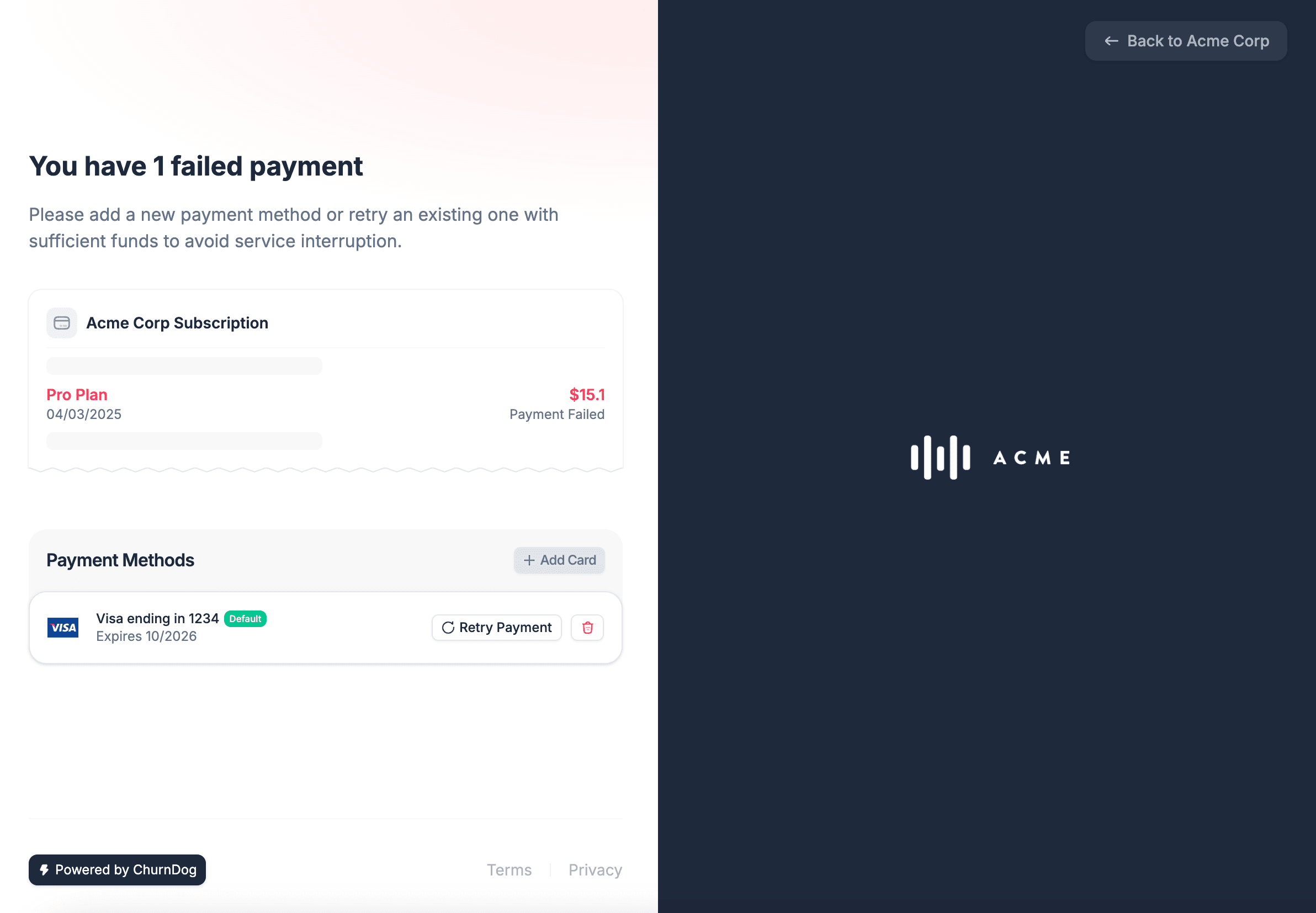 Customers Update Billing Details in Your Own Branded Portal